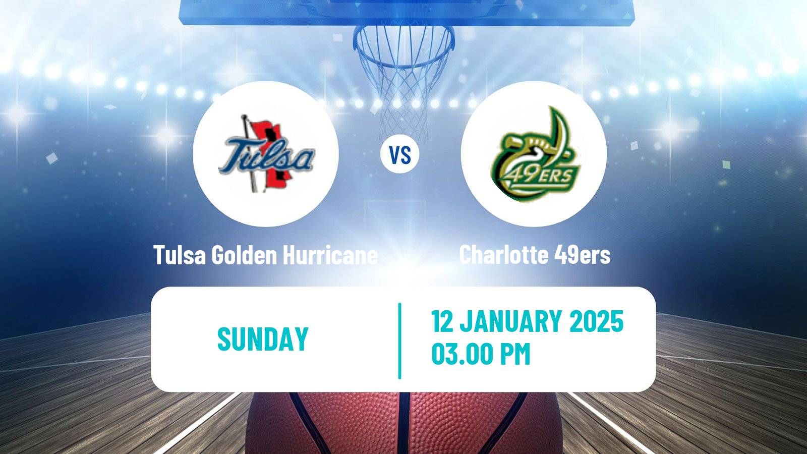 Basketball NCAA College Basketball Tulsa Golden Hurricane - Charlotte 49ers