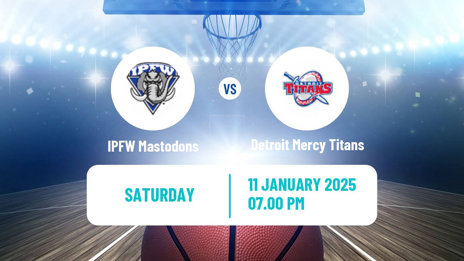 Basketball NCAA College Basketball IPFW Mastodons - Detroit Mercy Titans