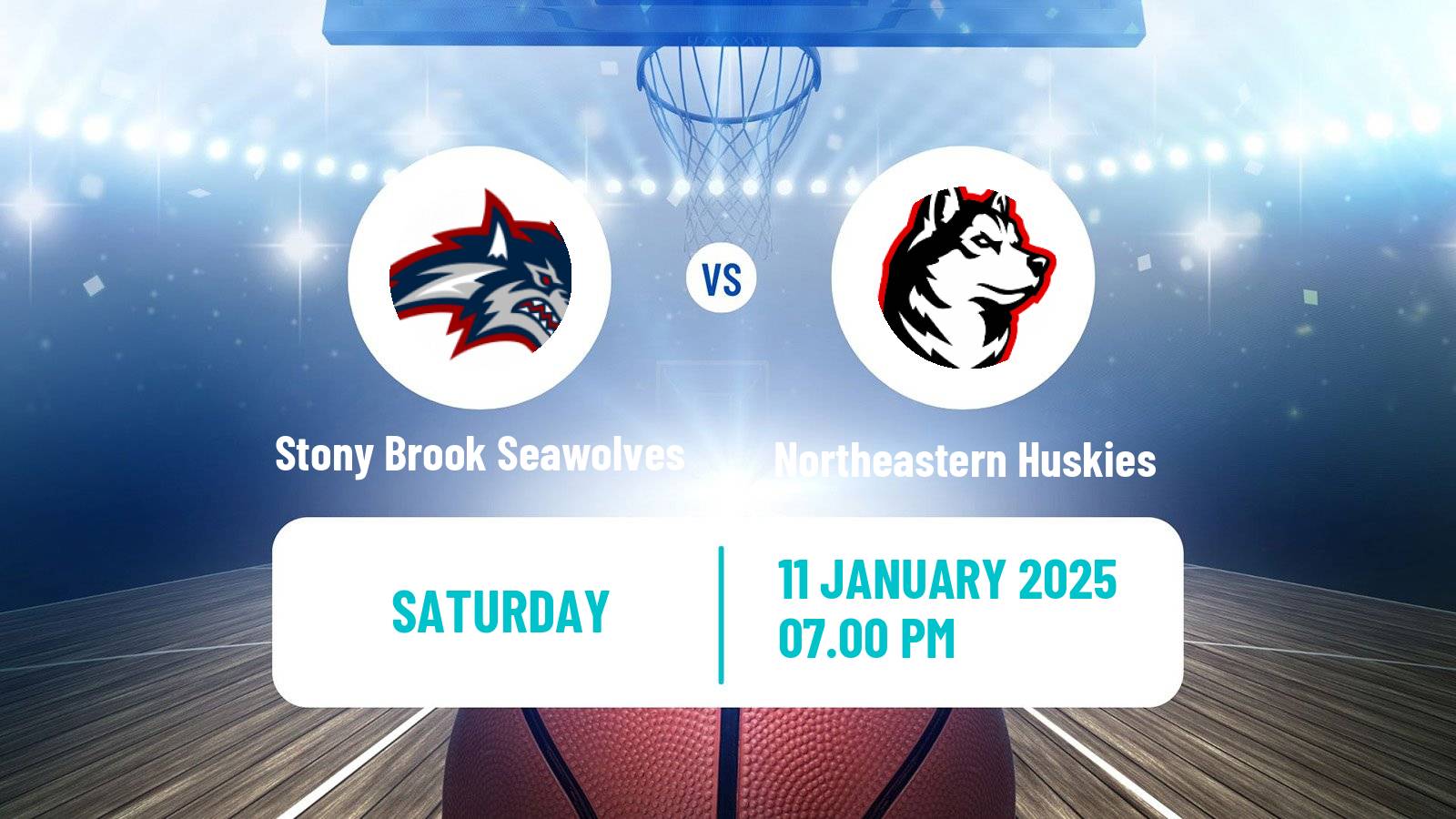 Basketball NCAA College Basketball Stony Brook Seawolves - Northeastern Huskies