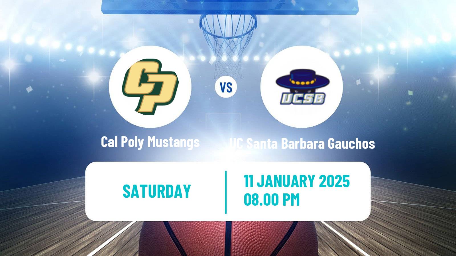 Basketball NCAA College Basketball Cal Poly Mustangs - UC Santa Barbara Gauchos