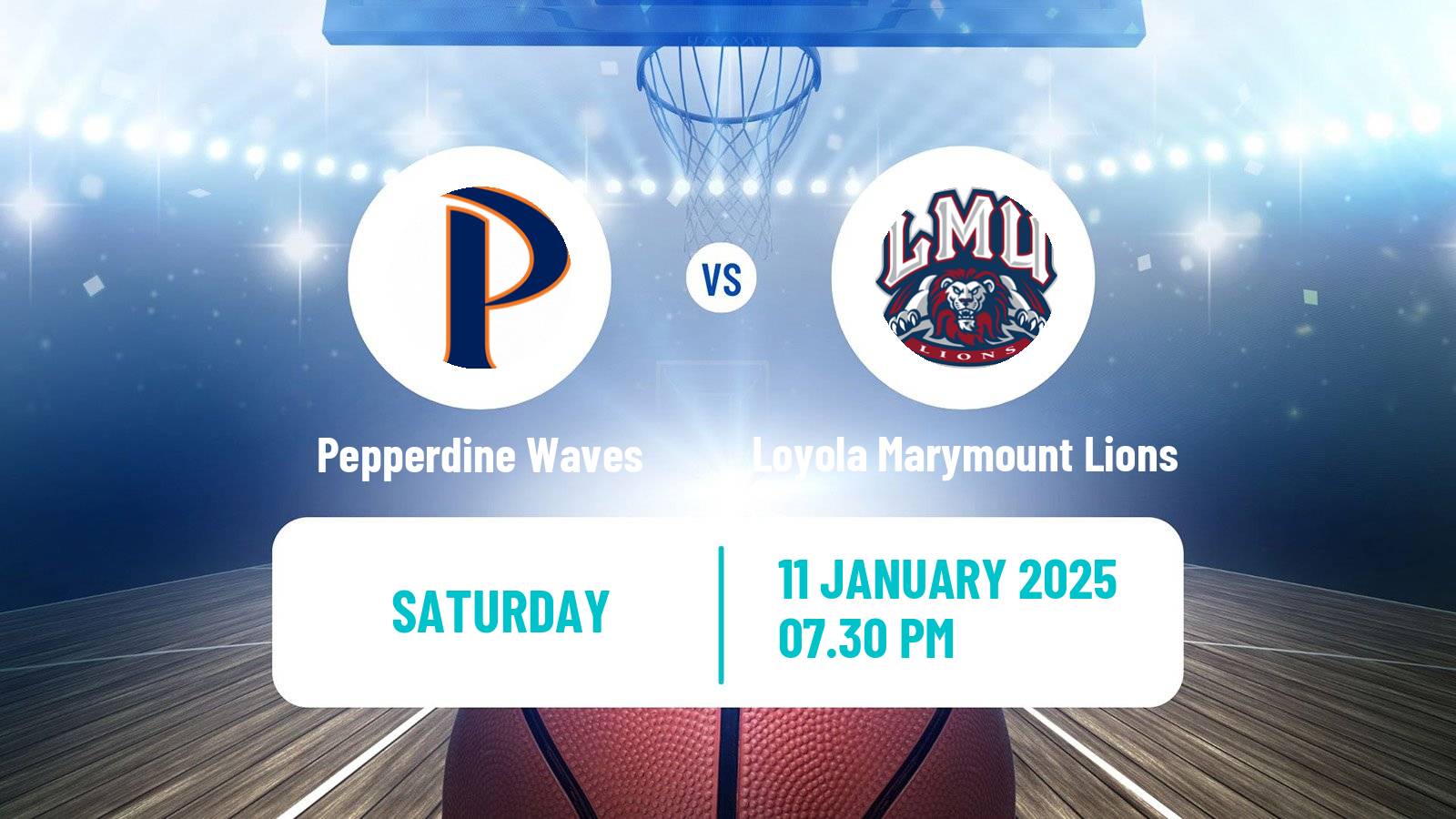 Basketball NCAA College Basketball Pepperdine Waves - Loyola Marymount Lions