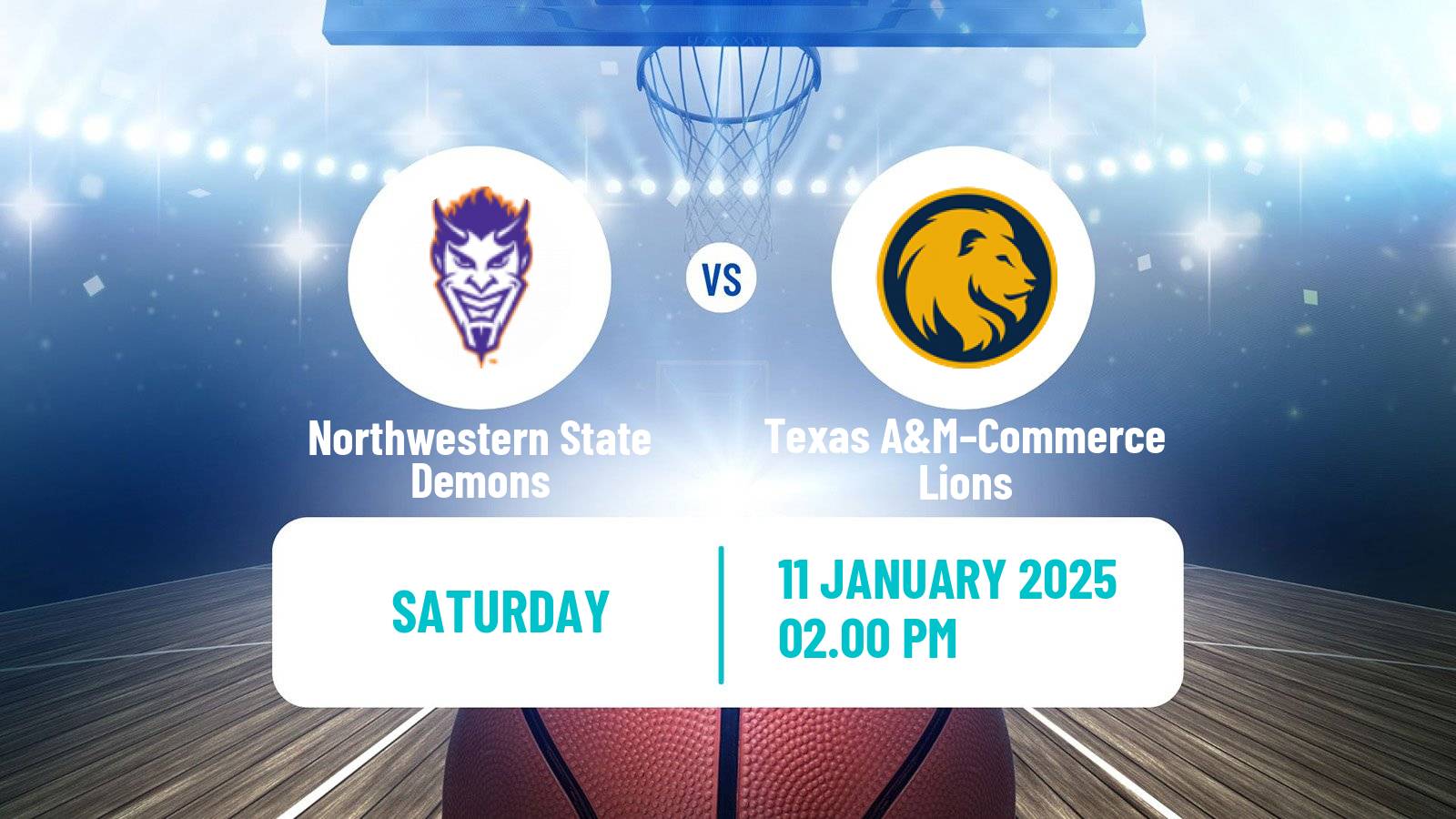 Basketball NCAA College Basketball Northwestern State Demons - Texas A&M–Commerce Lions