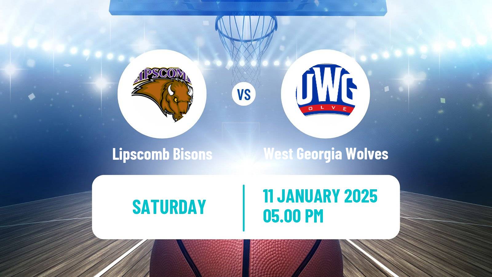 Basketball NCAA College Basketball Lipscomb Bisons - West Georgia Wolves