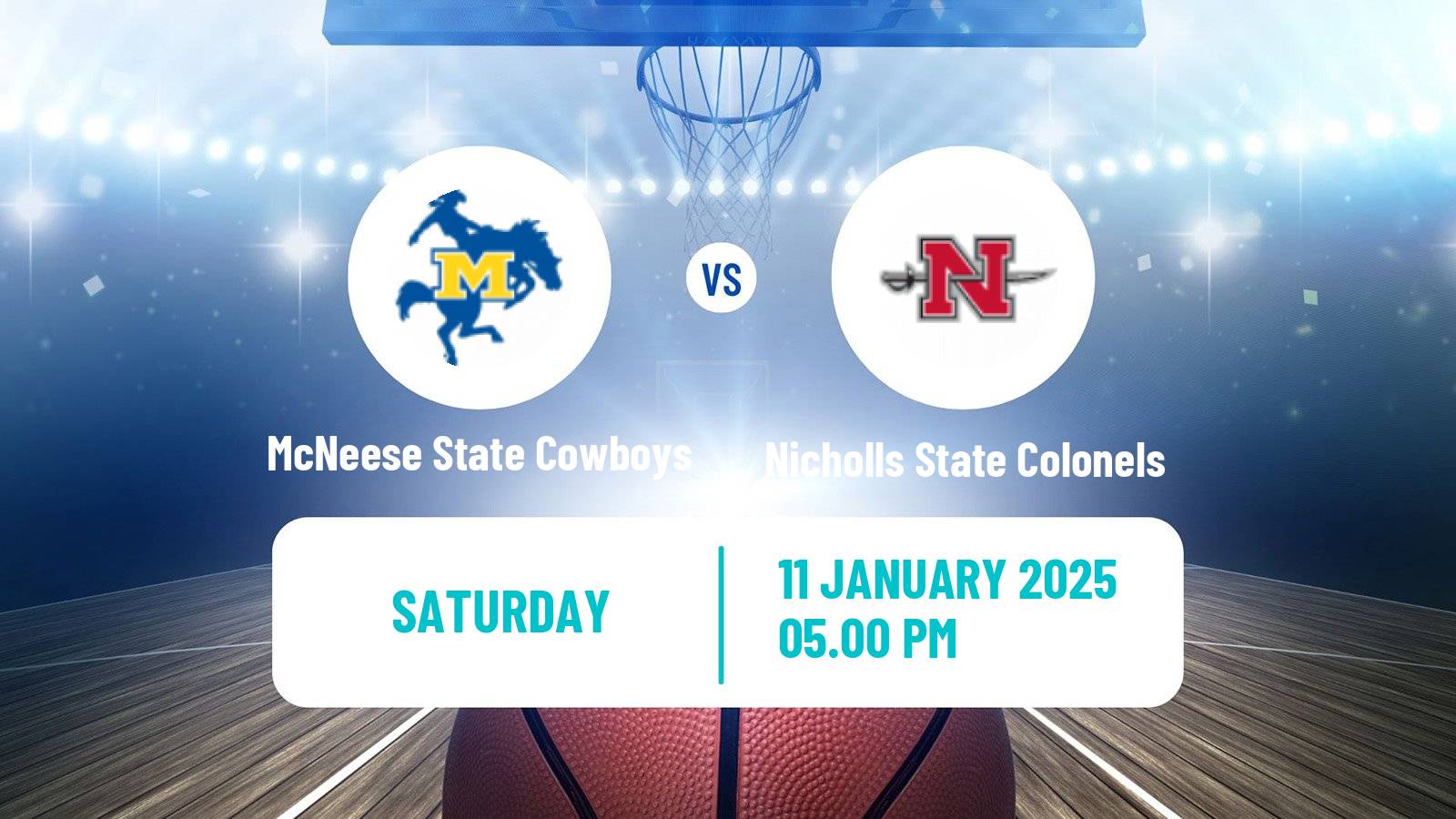 Basketball NCAA College Basketball McNeese State Cowboys - Nicholls State Colonels