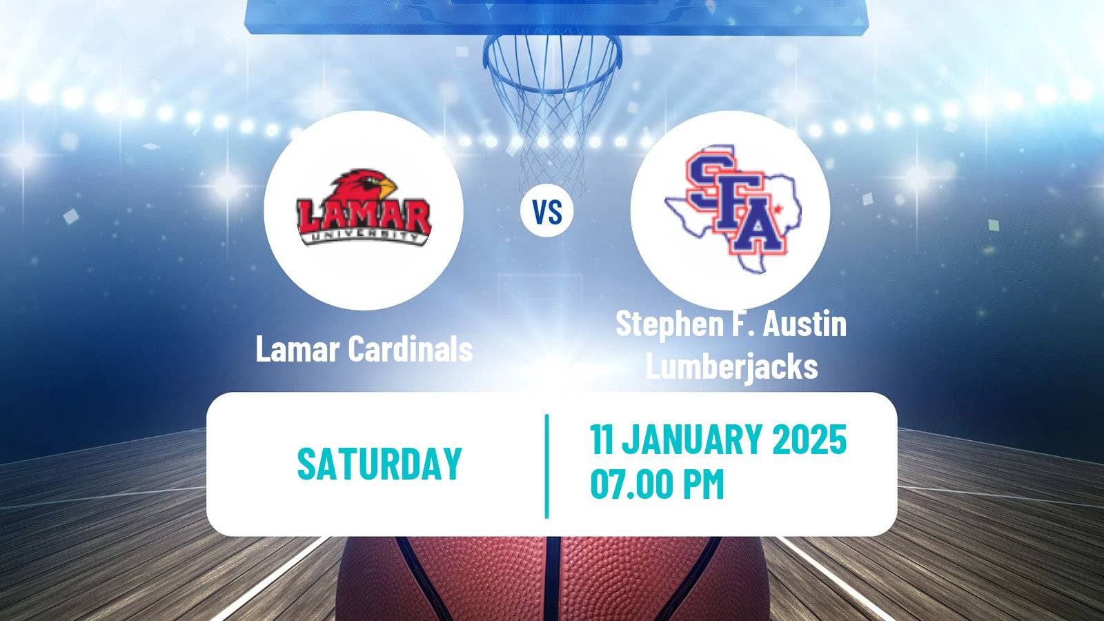 Basketball NCAA College Basketball Lamar Cardinals - Stephen F. Austin Lumberjacks