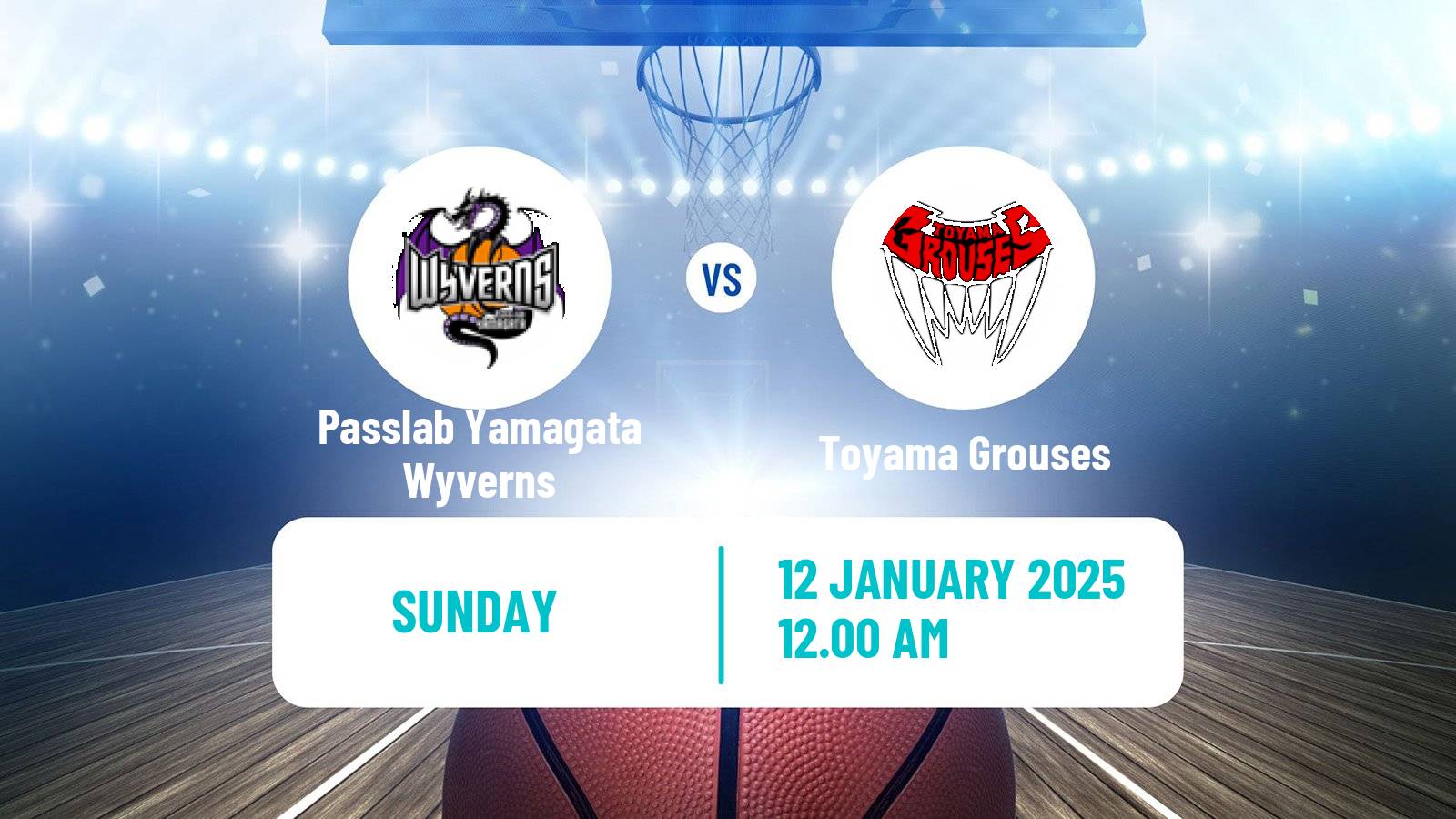 Basketball Japan B2 League Basketball Passlab Yamagata Wyverns - Toyama Grouses