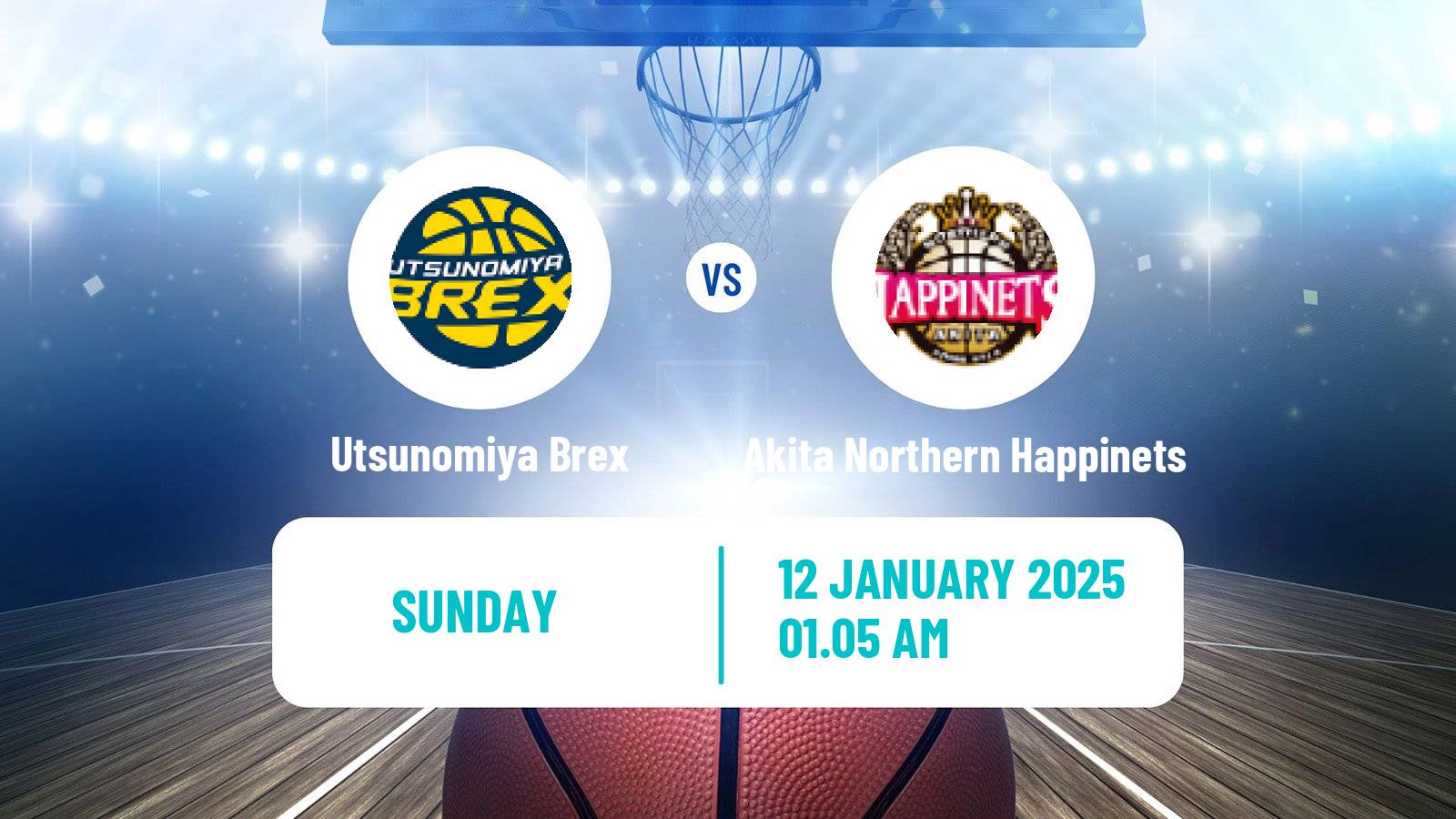 Basketball BJ League Utsunomiya Brex - Akita Northern Happinets