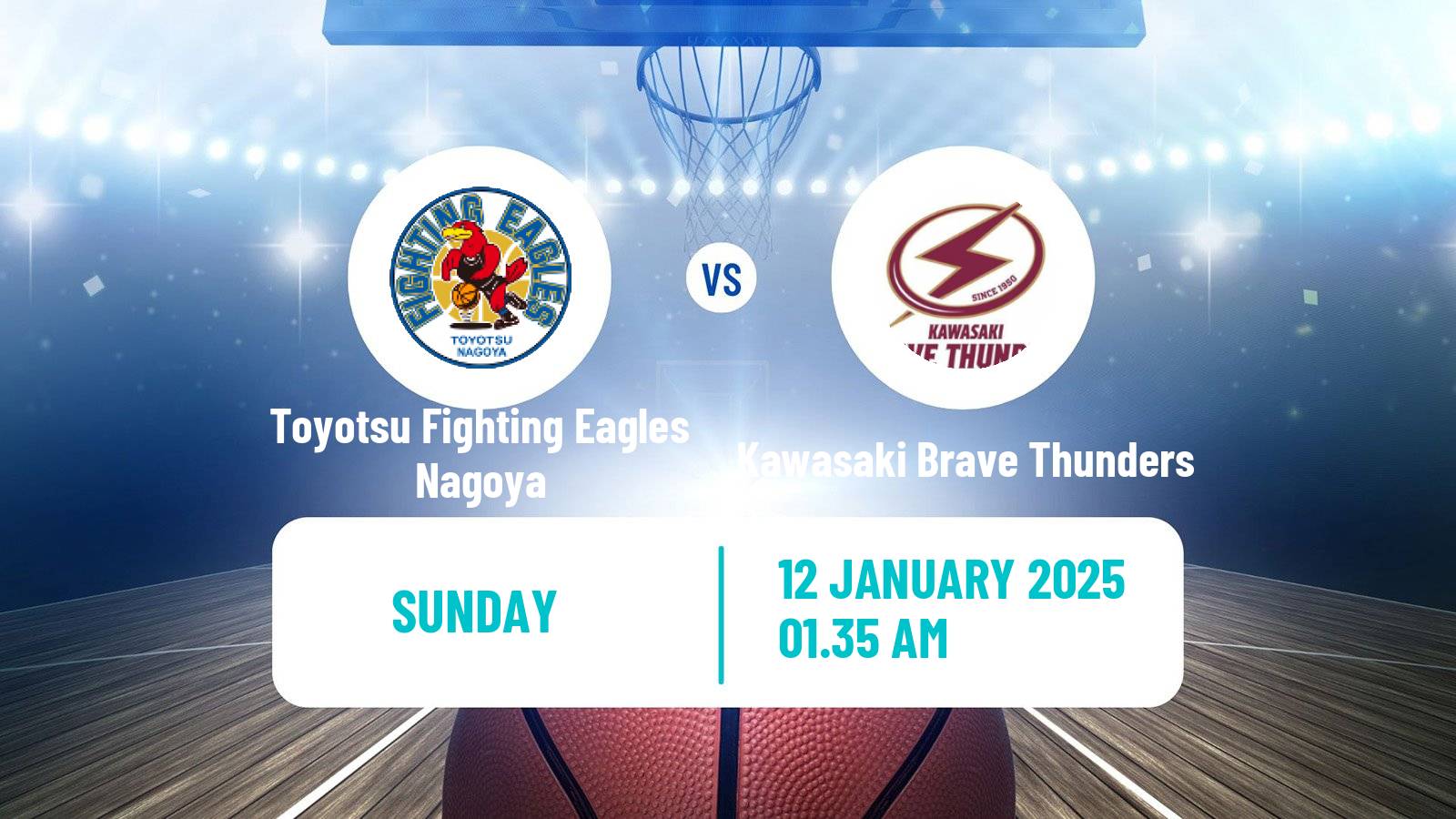 Basketball BJ League Toyotsu Fighting Eagles Nagoya - Kawasaki Brave Thunders