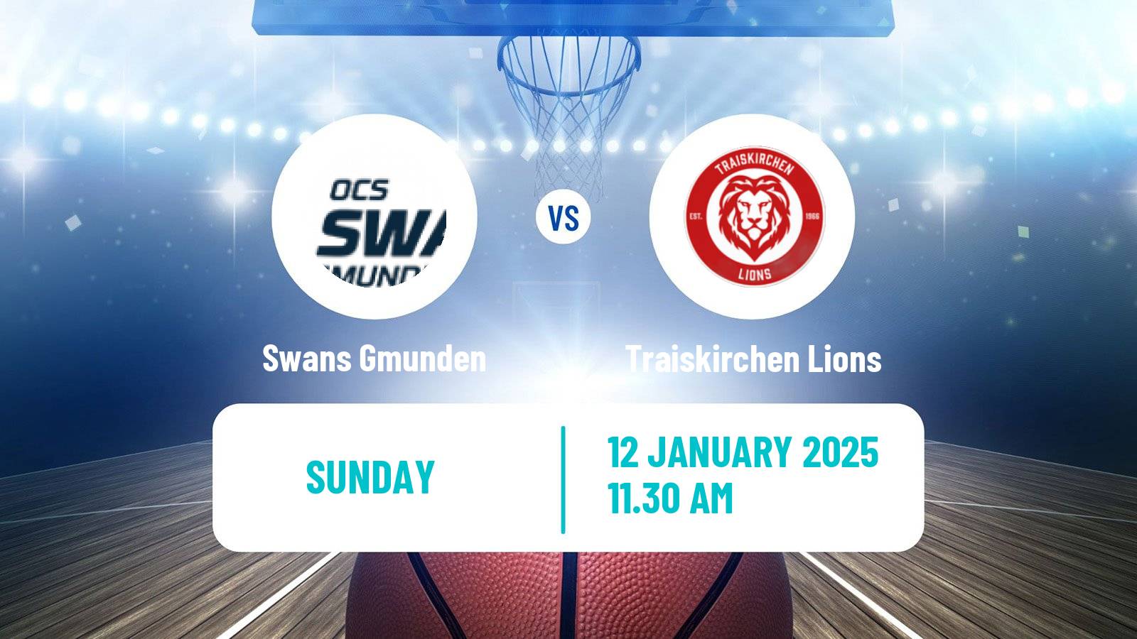 Basketball Austrian Superliga Basketball Swans Gmunden - Traiskirchen Lions