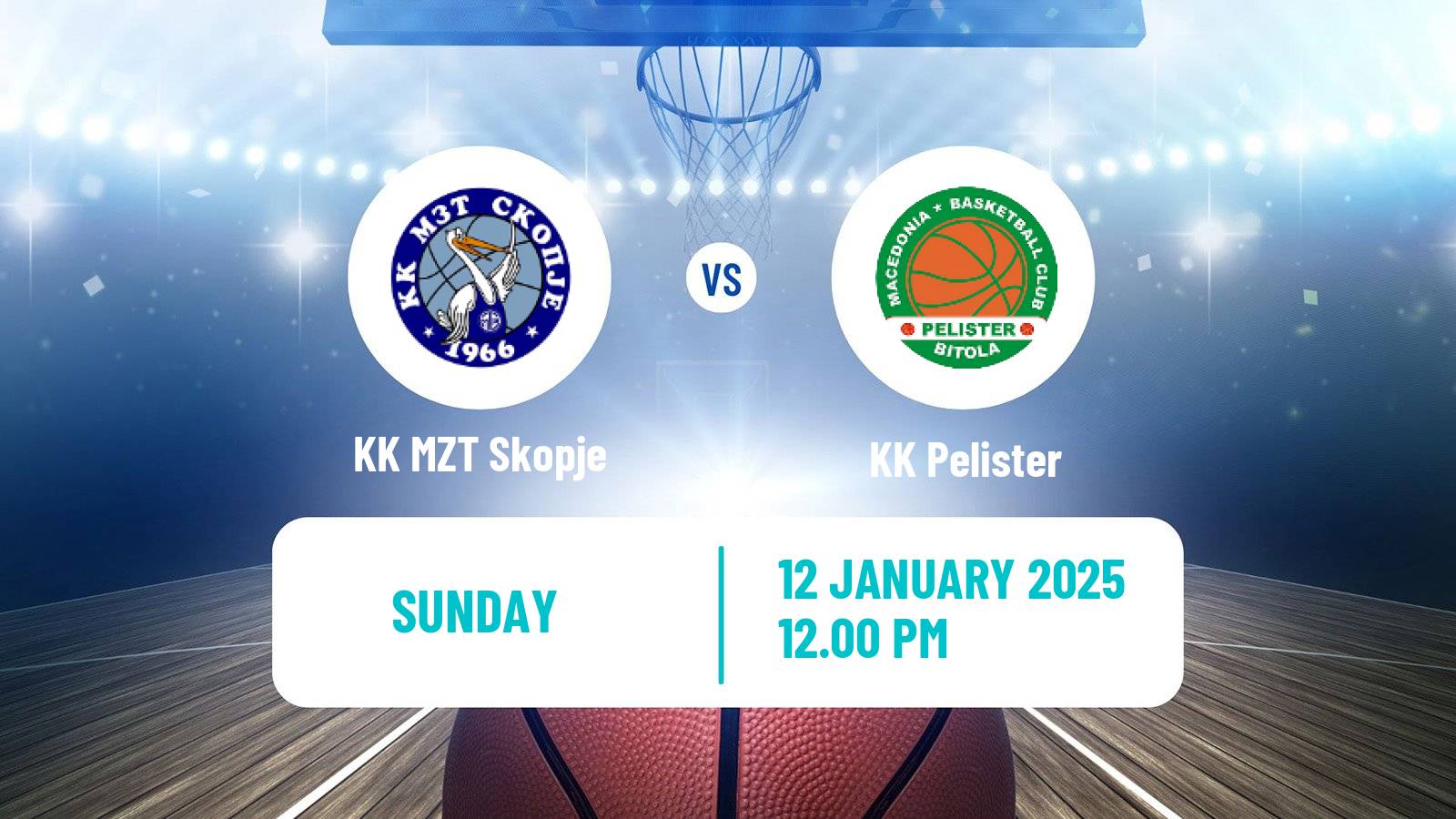 Basketball North Macedonian Prva Liga Basketball KK MZT Skopje - Pelister