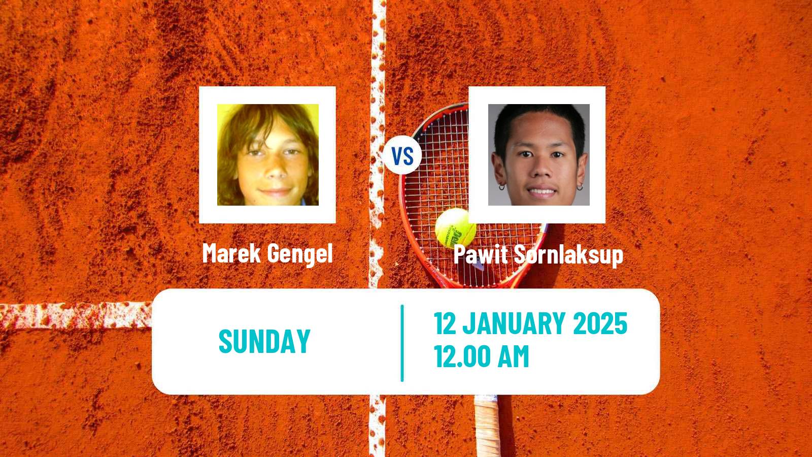 Tennis Nonthaburi 3 Challenger Men Marek Gengel - Pawit Sornlaksup