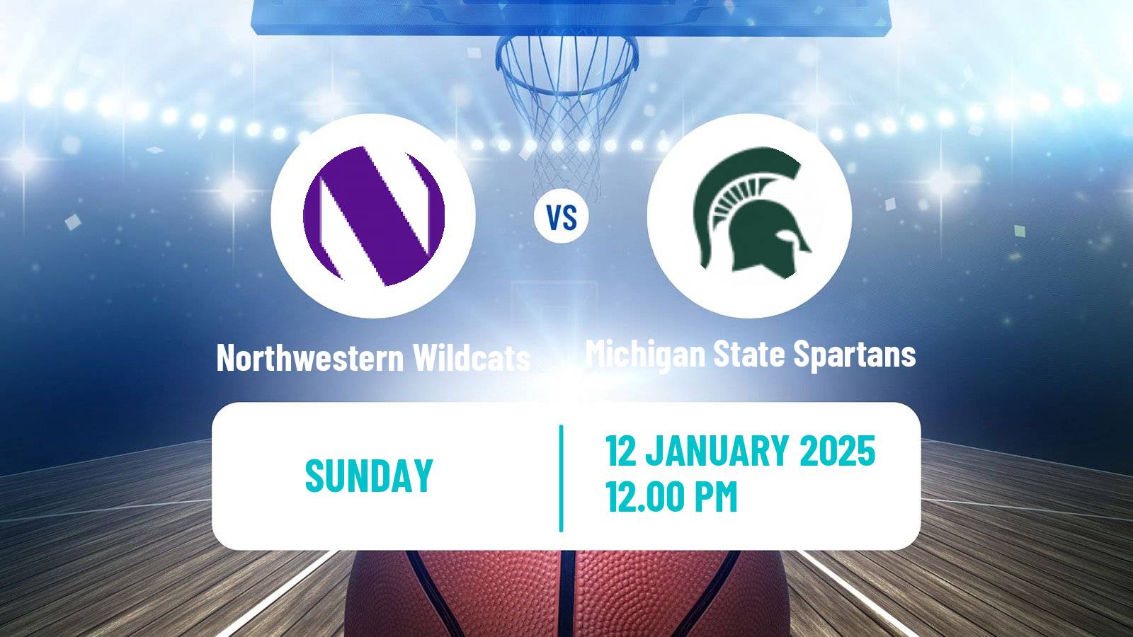 Basketball NCAA College Basketball Northwestern Wildcats - Michigan State Spartans