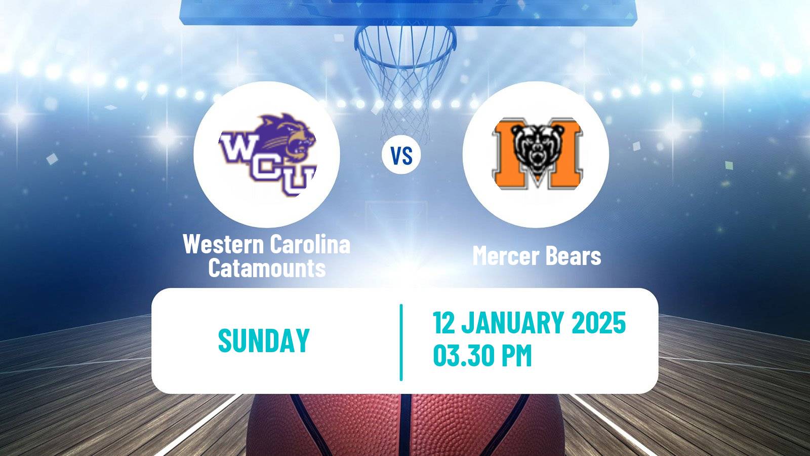 Basketball NCAA College Basketball Western Carolina Catamounts - Mercer Bears