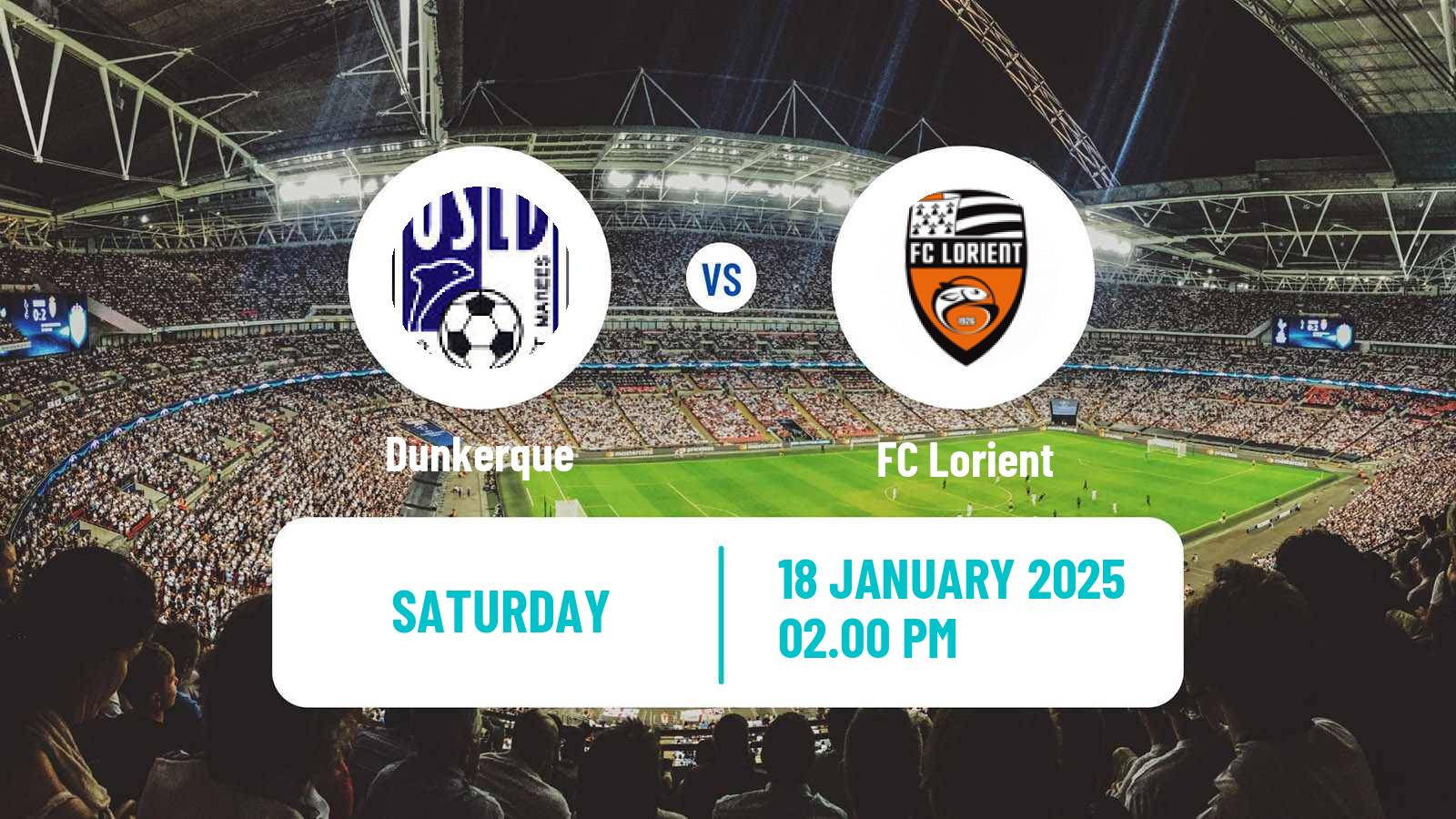 Soccer French Ligue 2 Dunkerque - Lorient