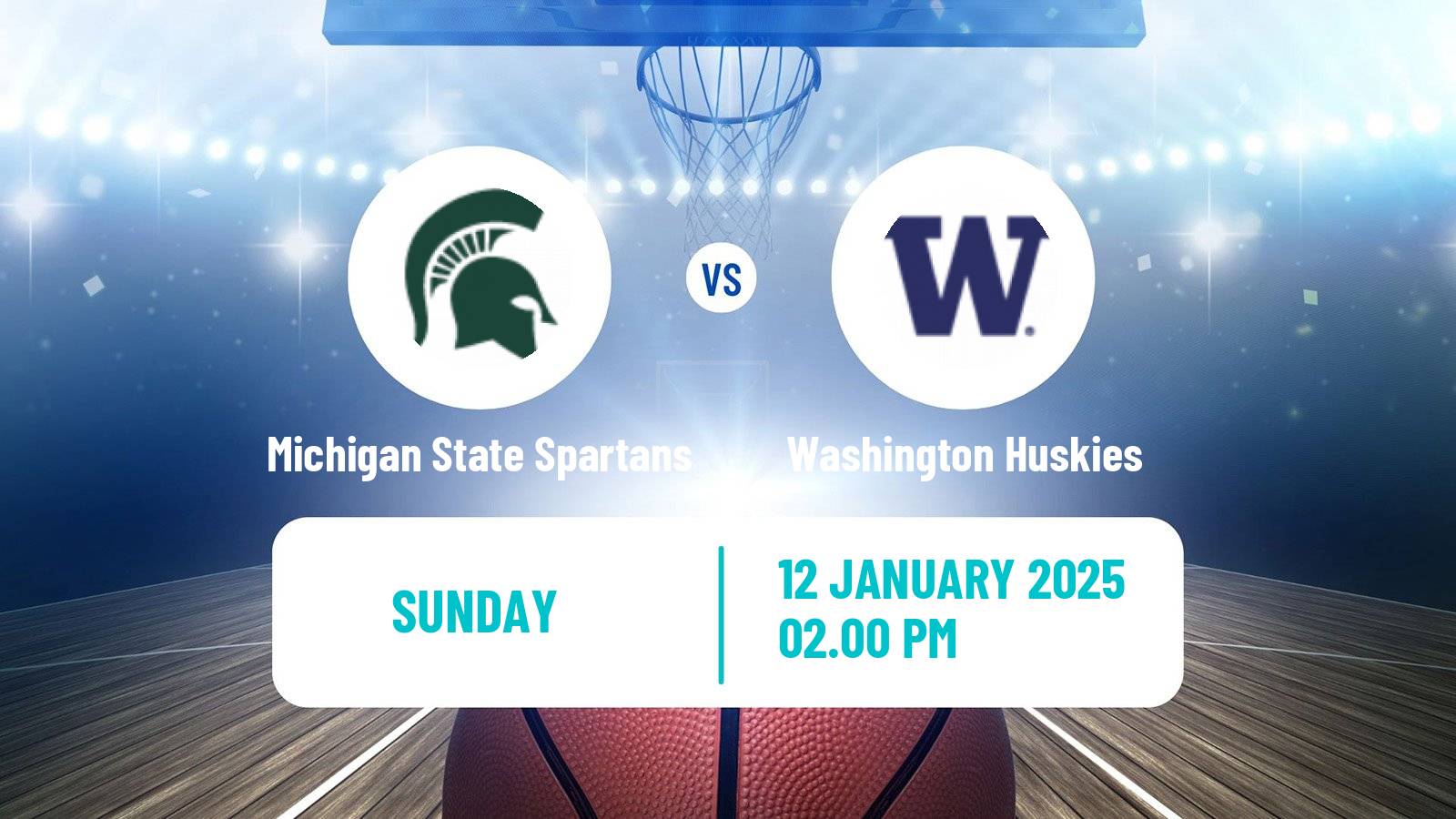 Basketball NCAA College Basketball Women Michigan State Spartans - Washington Huskies