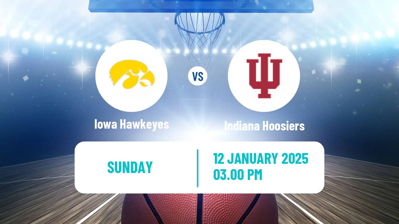 Basketball NCAA College Basketball Women Iowa Hawkeyes - Indiana Hoosiers