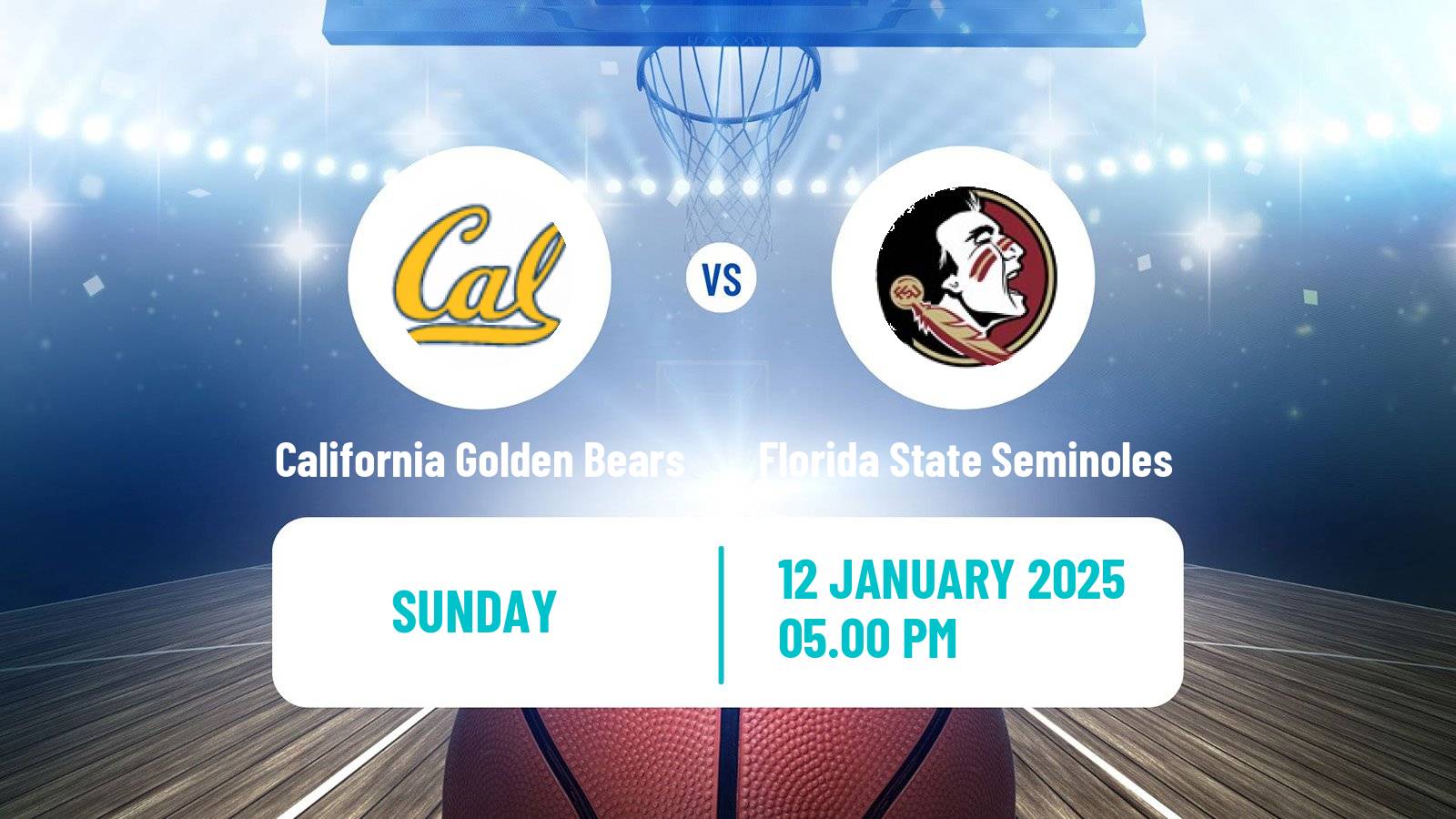 Basketball NCAA College Basketball Women California Golden Bears - Florida State Seminoles