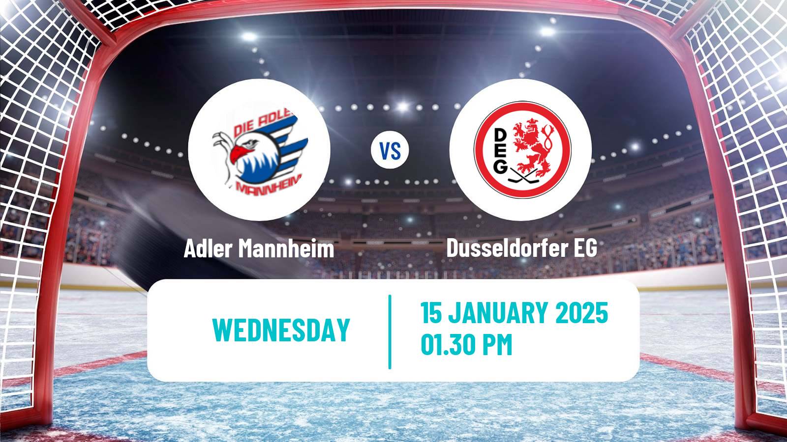 Hockey German Ice Hockey League Adler Mannheim - Dusseldorfer EG