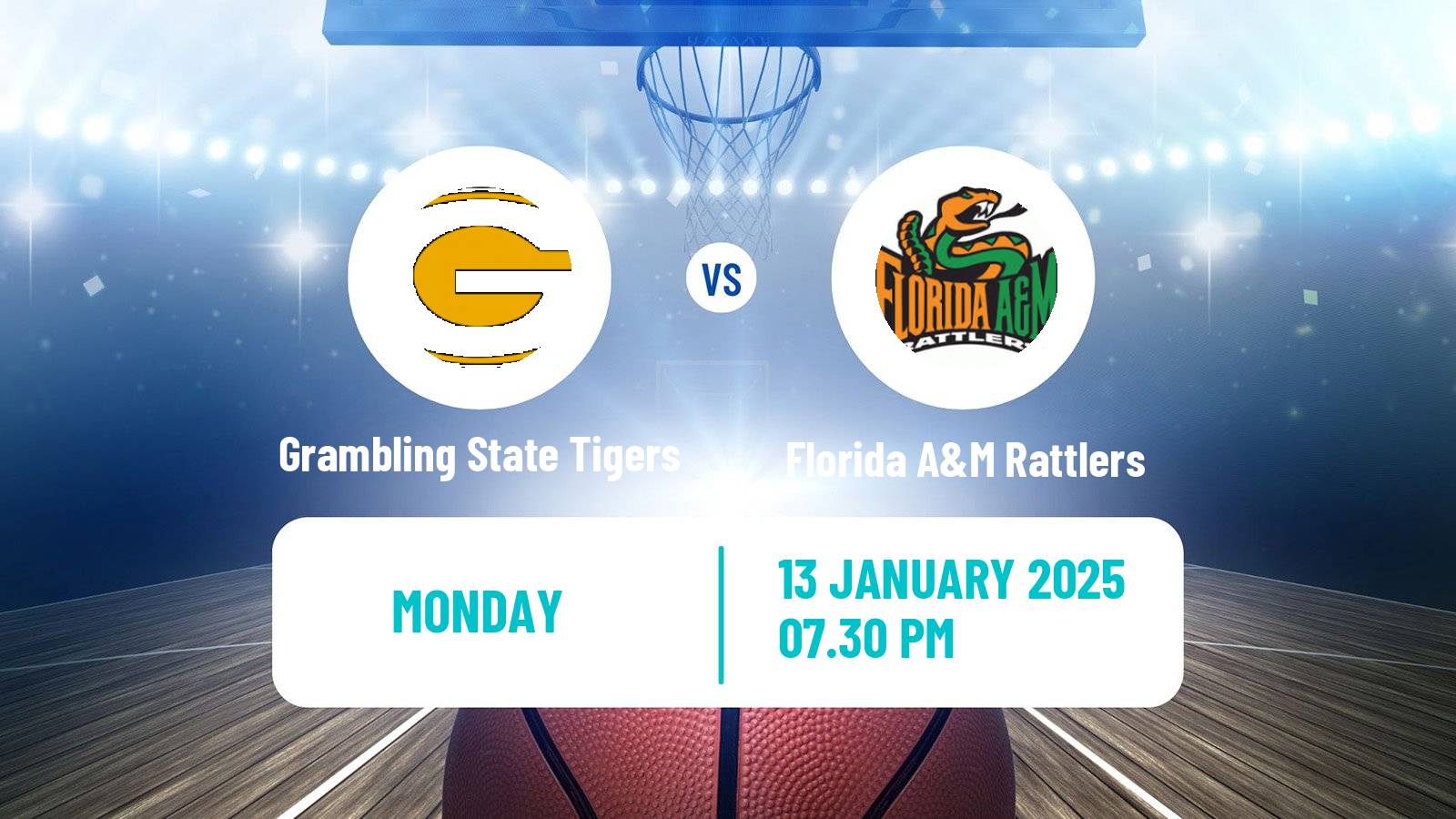 Basketball NCAA College Basketball Grambling State Tigers - Florida A&M Rattlers