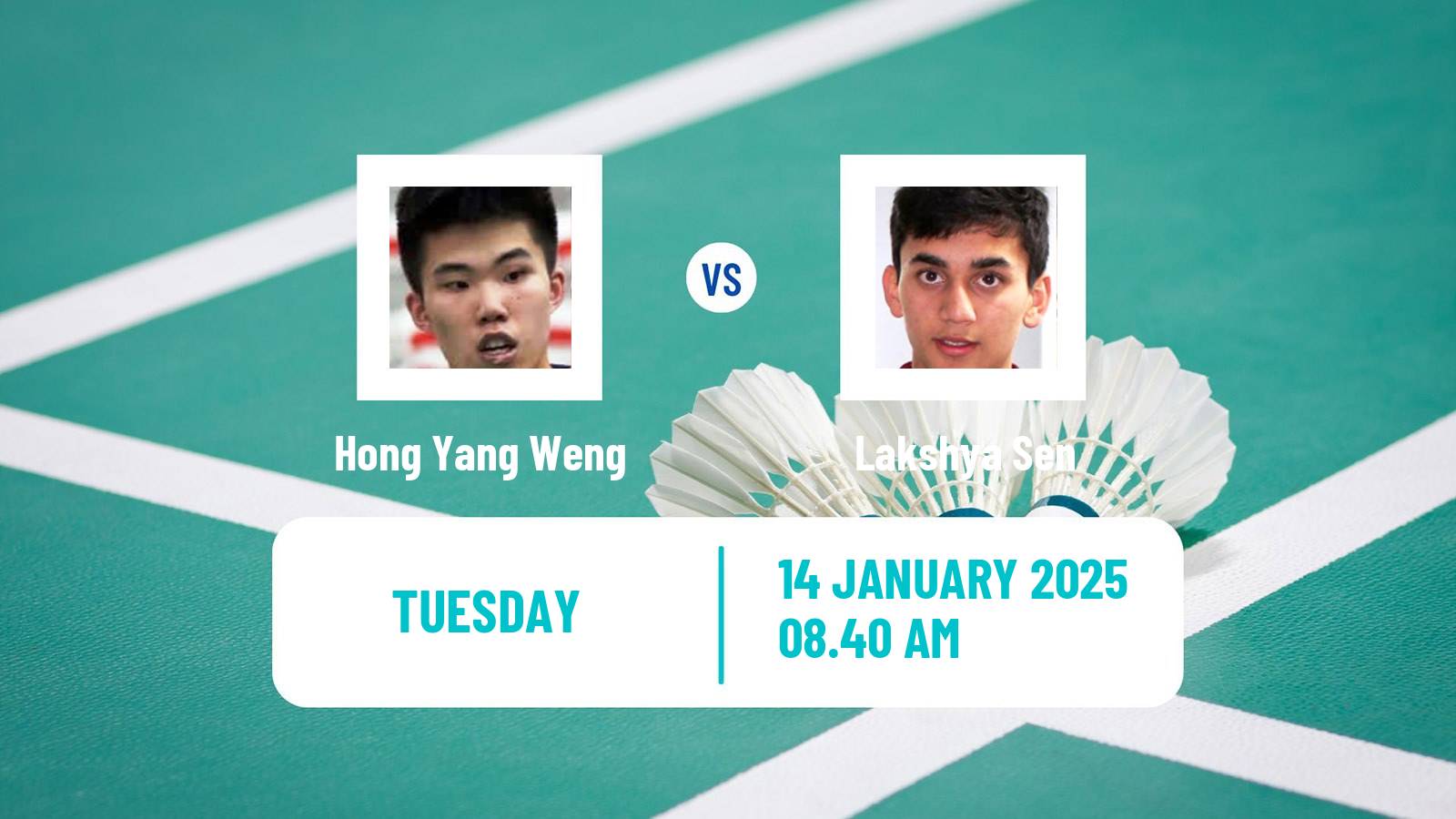 Badminton BWF World Tour India Open Men Hong Yang Weng - Lakshya Sen