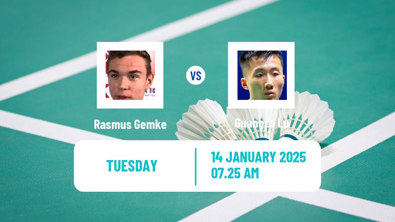 Badminton BWF World Tour India Open Men Rasmus Gemke - Guangzu Lu