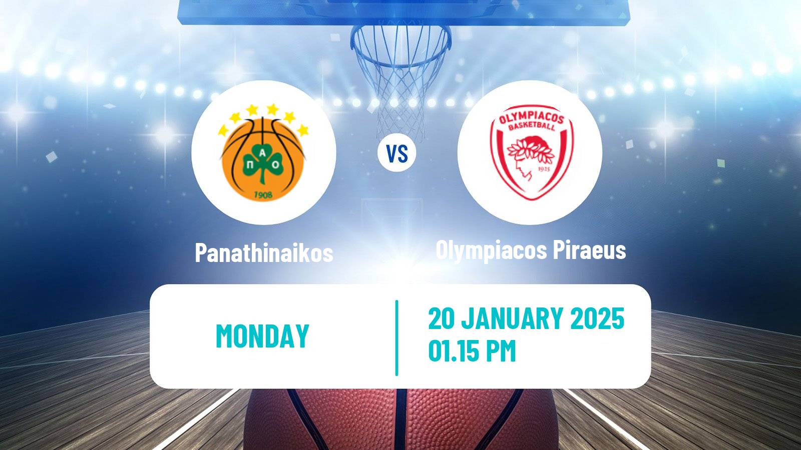 Basketball Greek Basket League A1 Panathinaikos - Olympiacos Piraeus