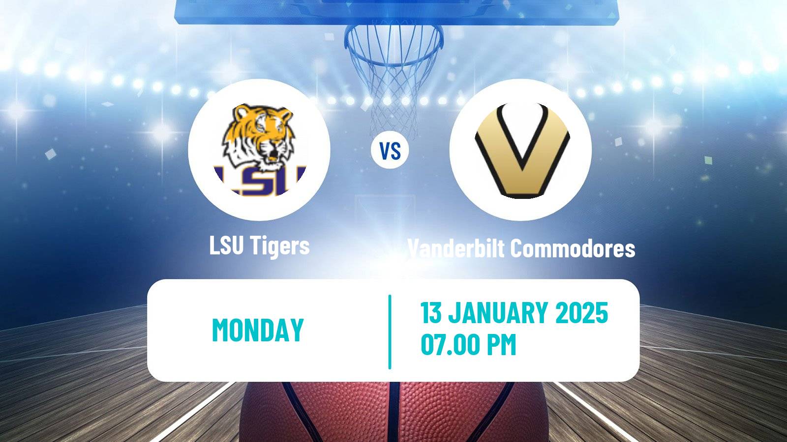 Basketball NCAA College Basketball Women LSU Tigers - Vanderbilt Commodores