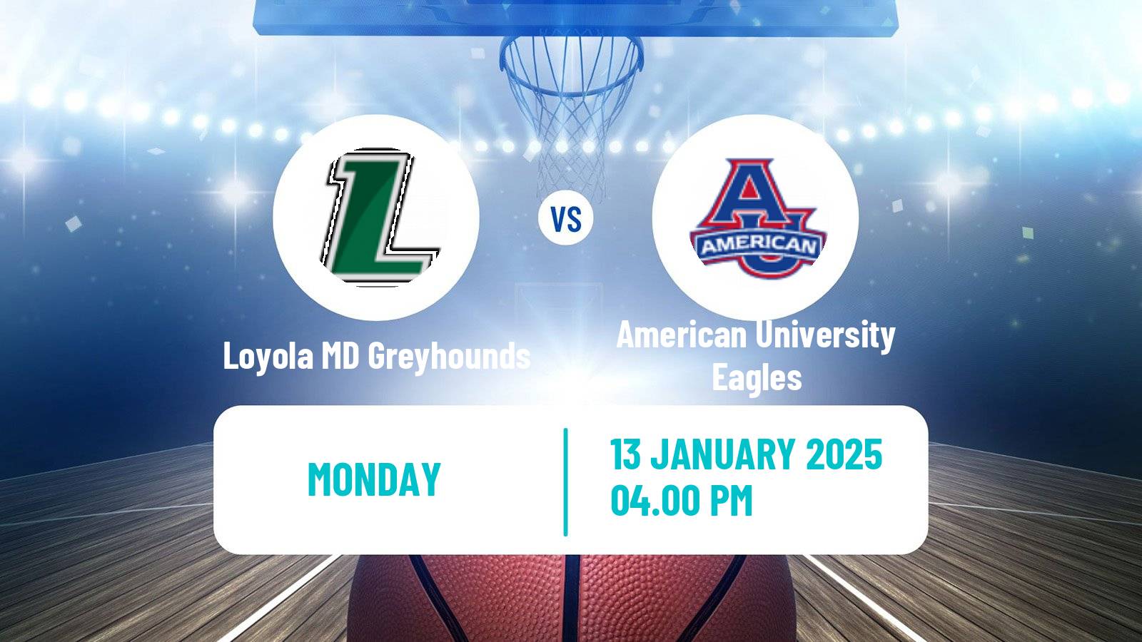 Basketball NCAA College Basketball Women Loyola MD Greyhounds - American University Eagles