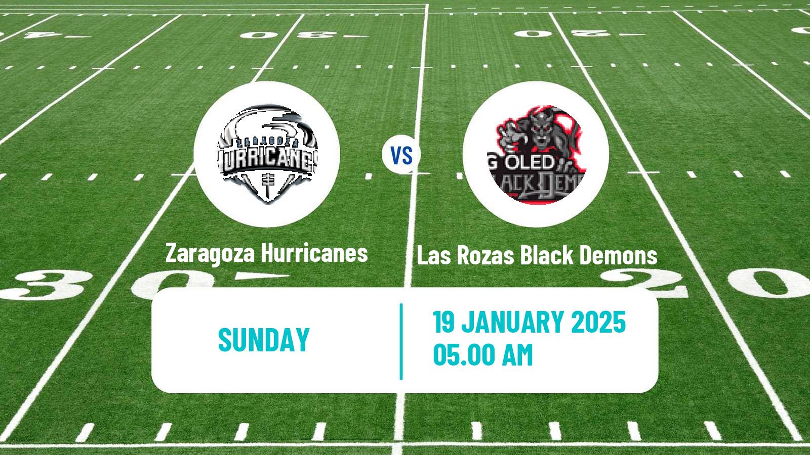 American football Spanish LNFA Serie A Zaragoza Hurricanes - Las Rozas Black Demons