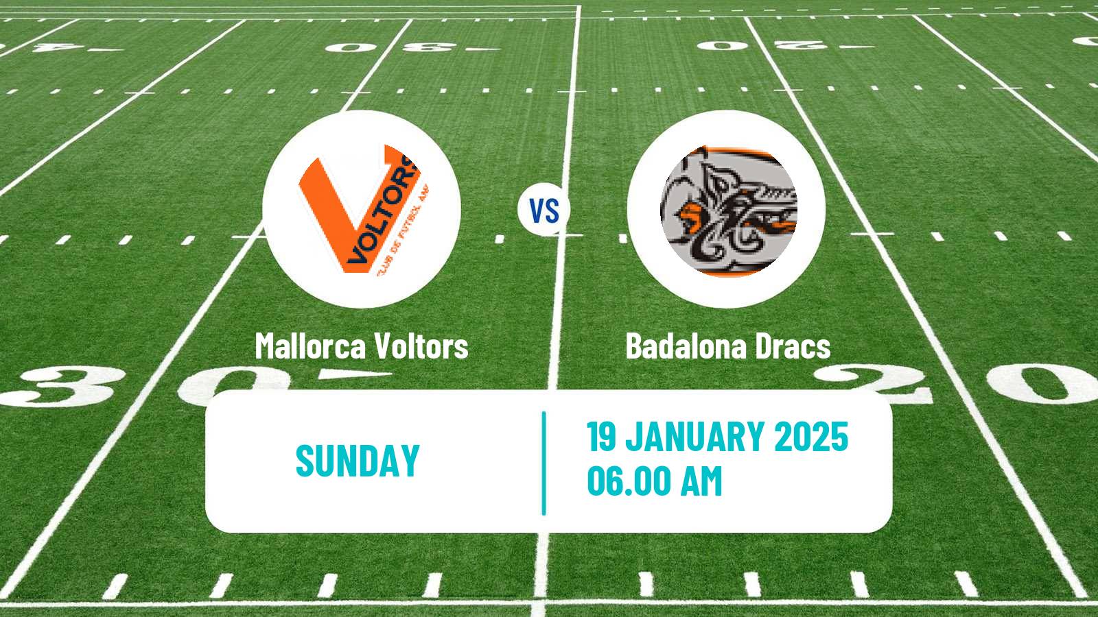 American football Spanish LNFA Serie A Mallorca Voltors - Badalona Dracs