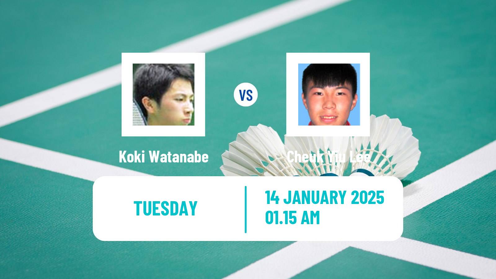 Badminton BWF World Tour India Open Men Koki Watanabe - Cheuk Yiu Lee