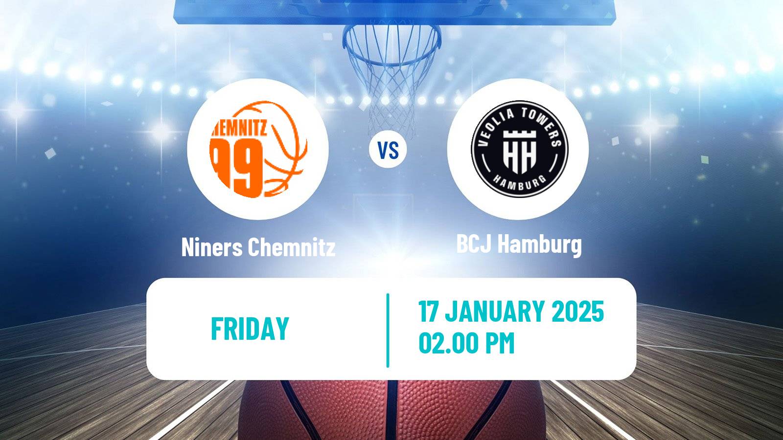 Basketball German BBL Niners Chemnitz - BCJ Hamburg