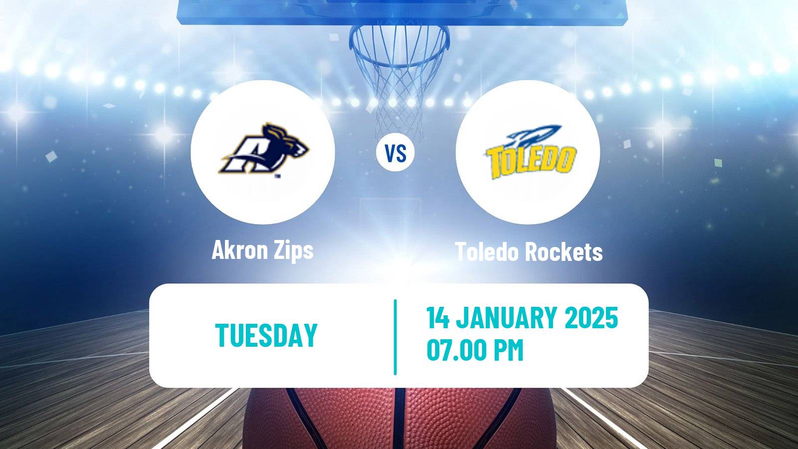 Basketball NCAA College Basketball Akron Zips - Toledo Rockets