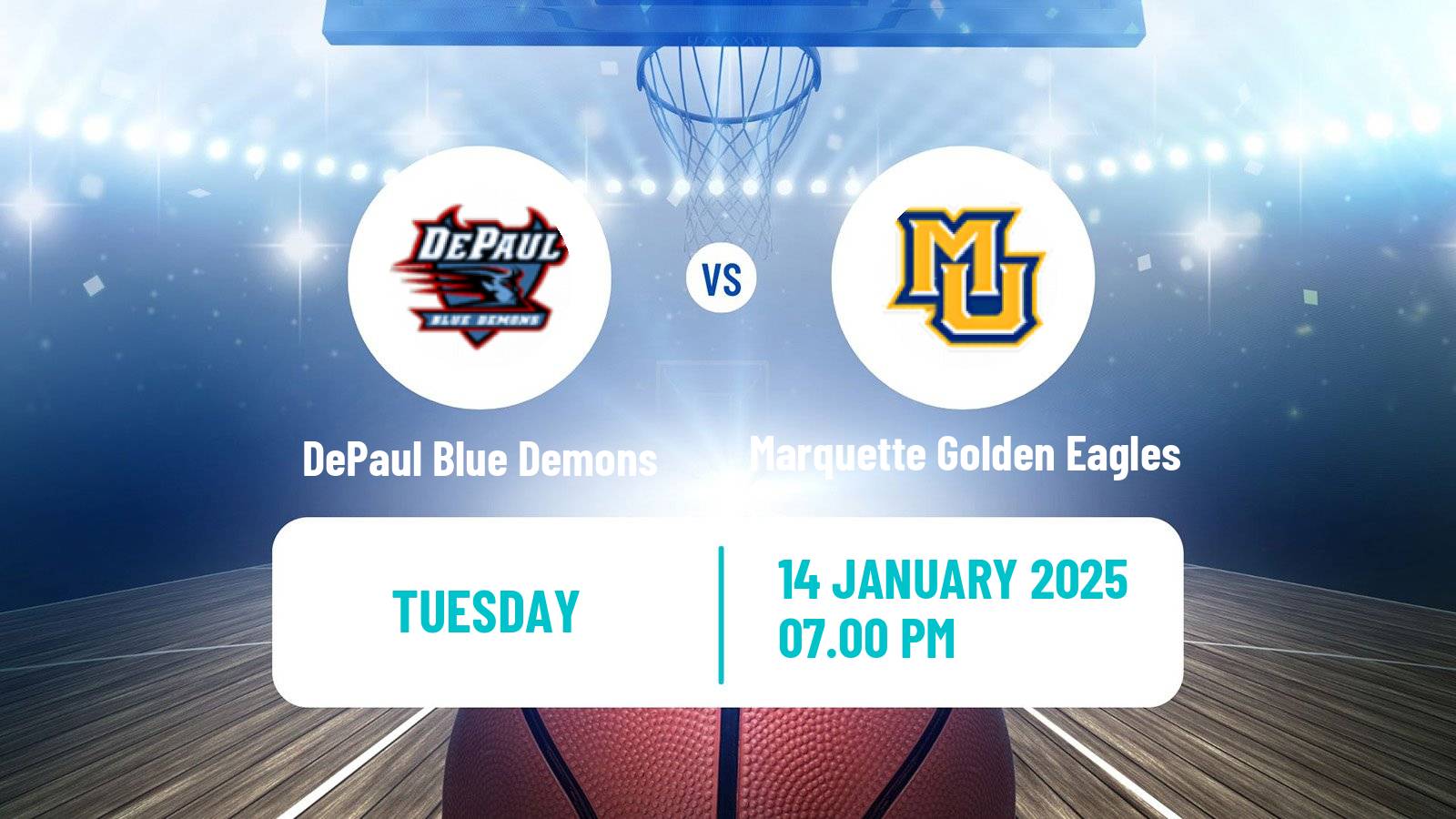 Basketball NCAA College Basketball DePaul Blue Demons - Marquette Golden Eagles