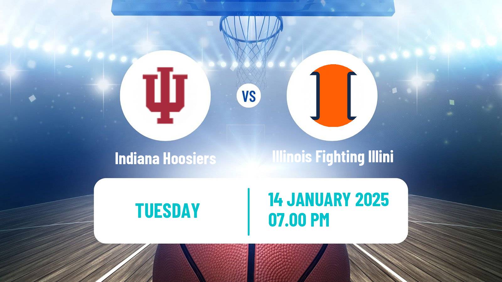 Basketball NCAA College Basketball Indiana Hoosiers - Illinois Fighting Illini