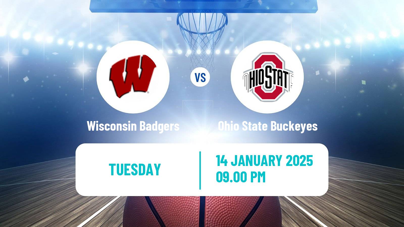 Basketball NCAA College Basketball Wisconsin Badgers - Ohio State Buckeyes