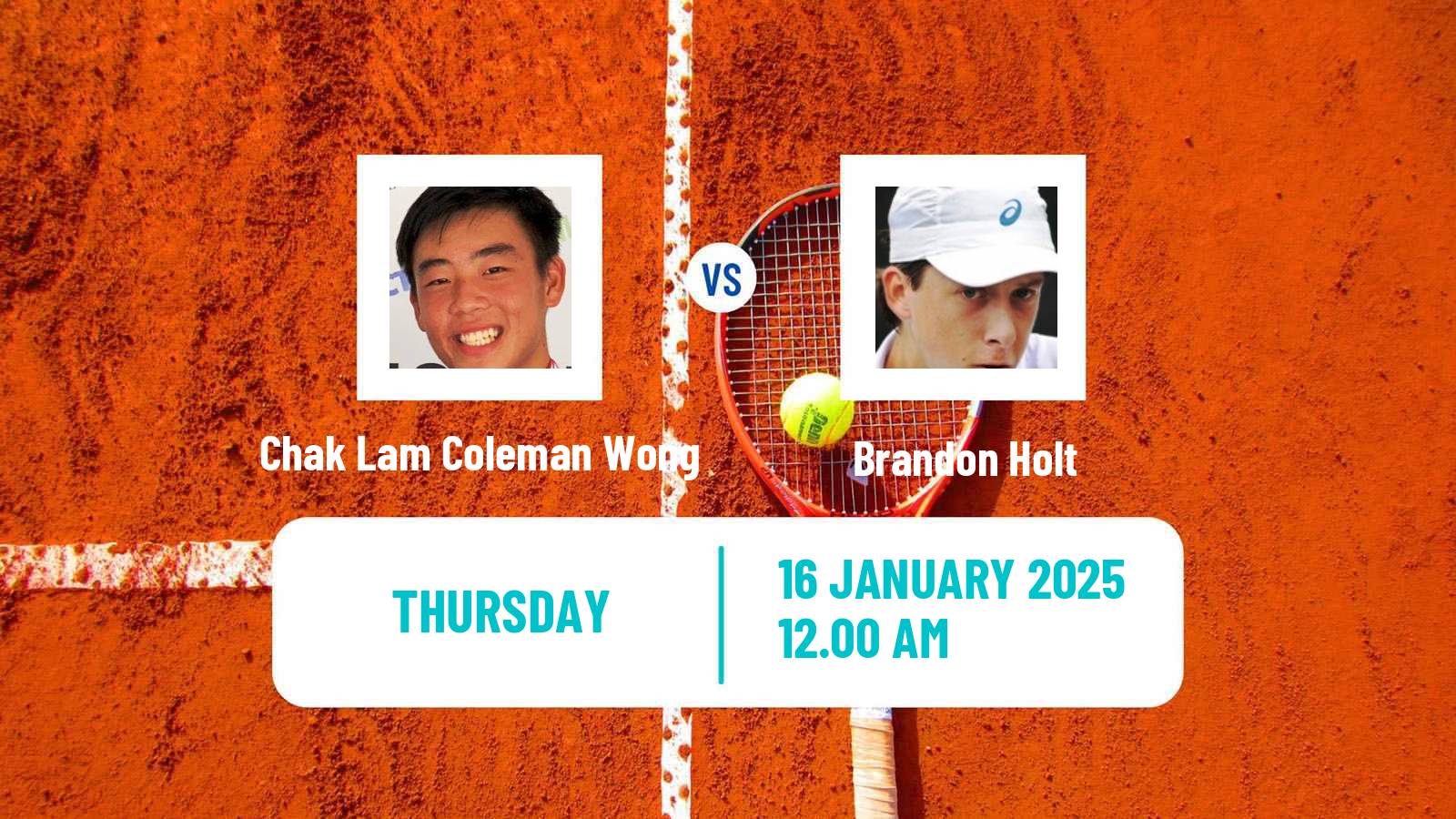 Tennis Nonthaburi 3 Challenger Men Chak Lam Coleman Wong - Brandon Holt