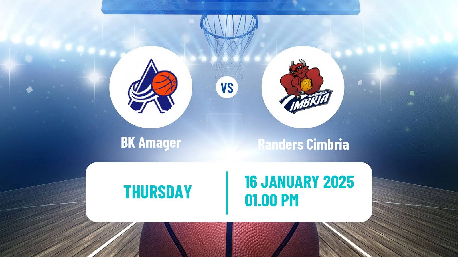 Basketball Danish Basketligaen Amager - Randers Cimbria