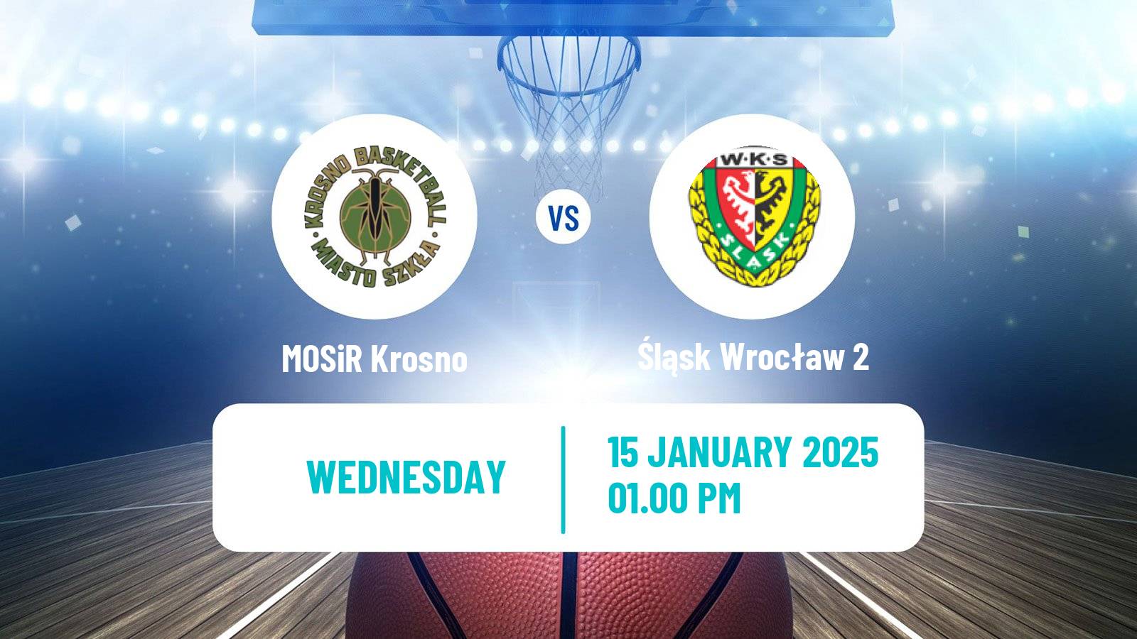 Basketball Polish 1 Liga Basketball MOSiR Krosno - Śląsk Wrocław 2