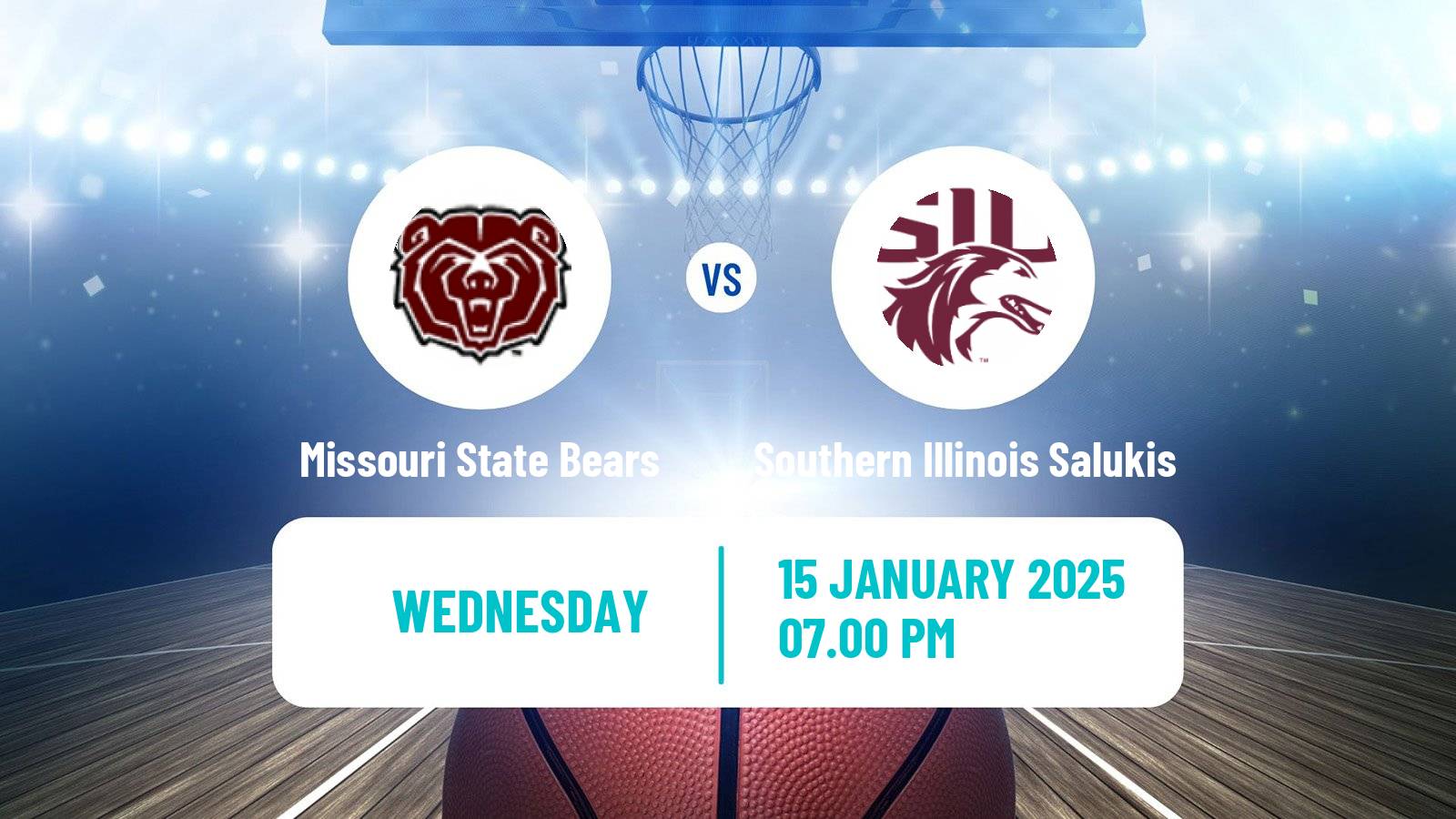 Basketball NCAA College Basketball Missouri State Bears - Southern Illinois Salukis