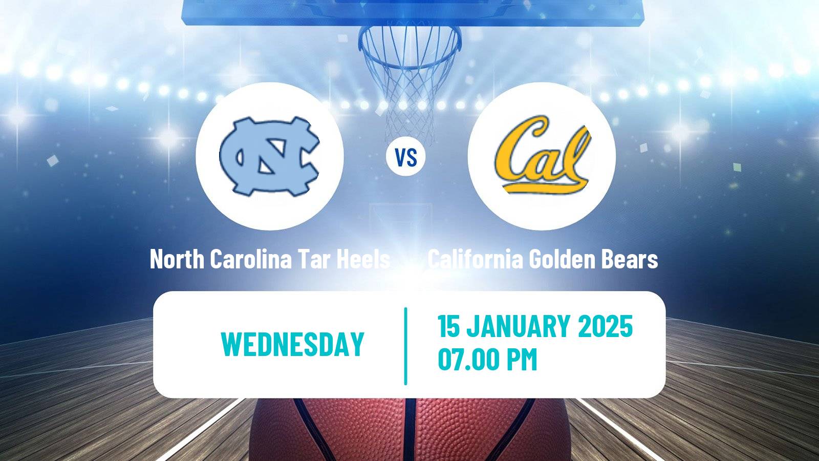 Basketball NCAA College Basketball North Carolina Tar Heels - California Golden Bears