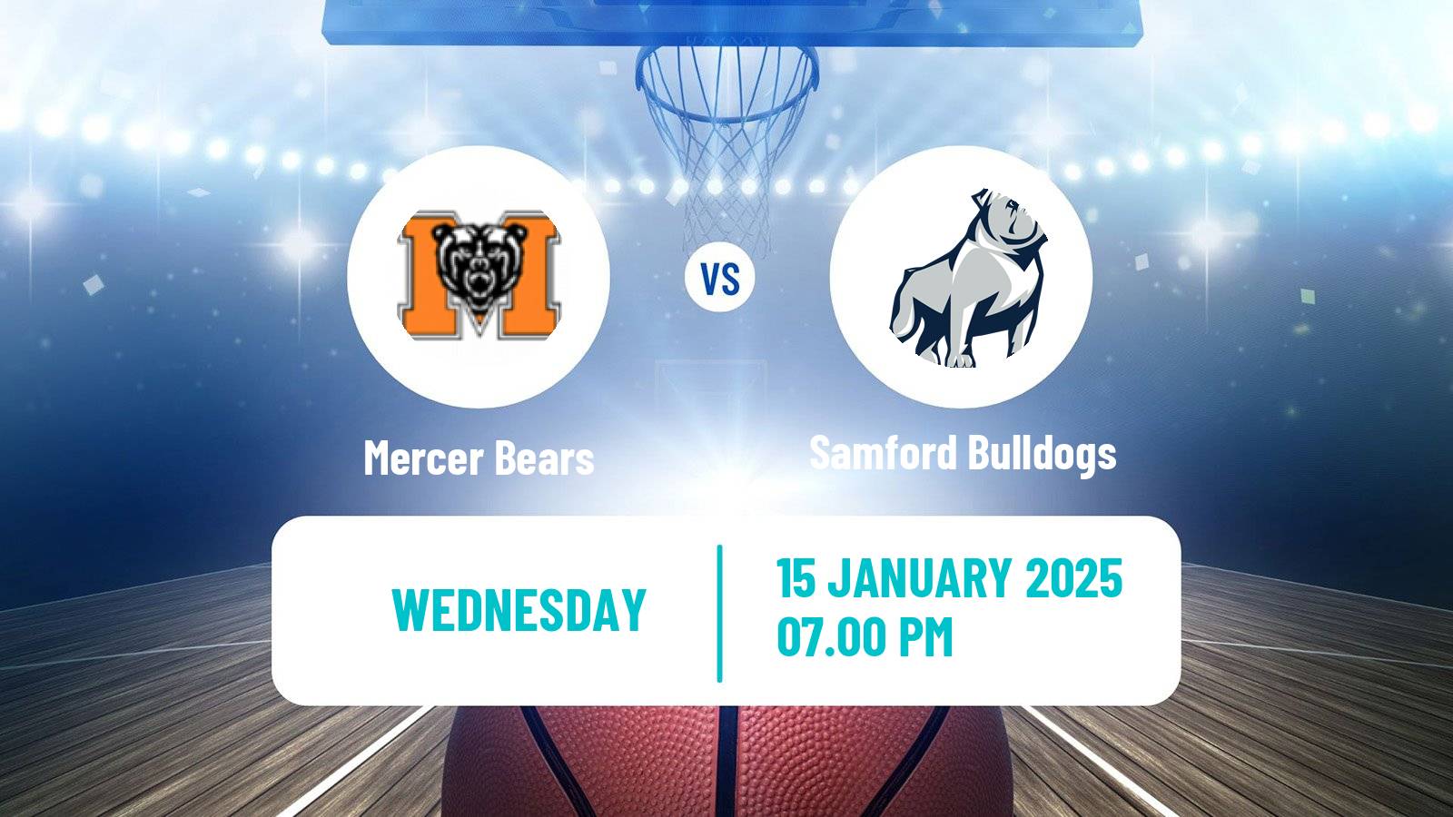 Basketball NCAA College Basketball Mercer Bears - Samford Bulldogs