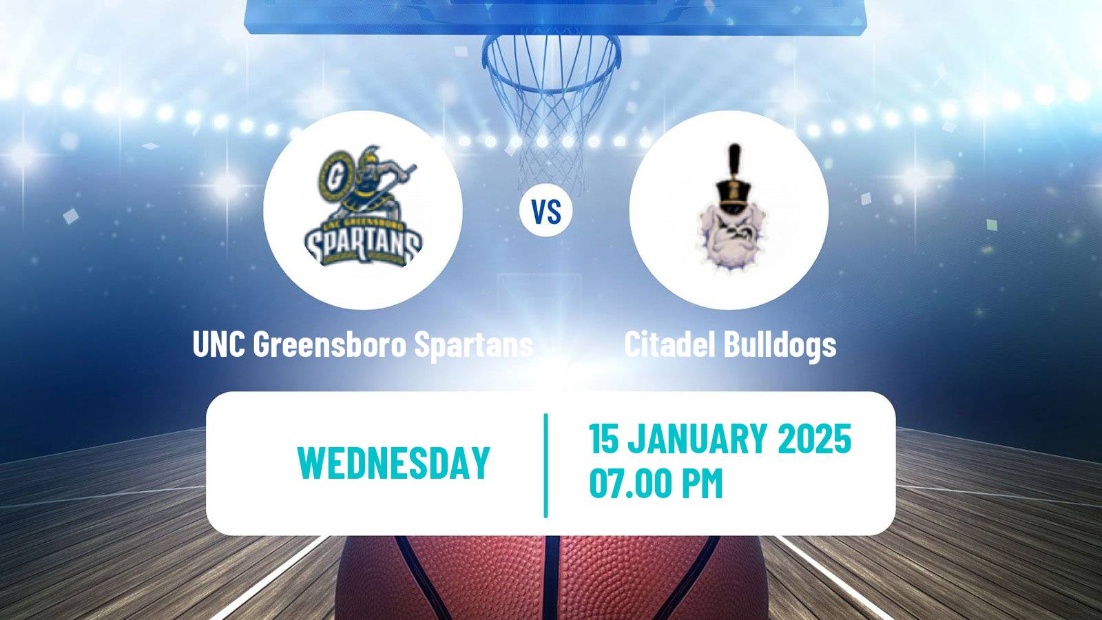 Basketball NCAA College Basketball UNC Greensboro Spartans - Citadel Bulldogs