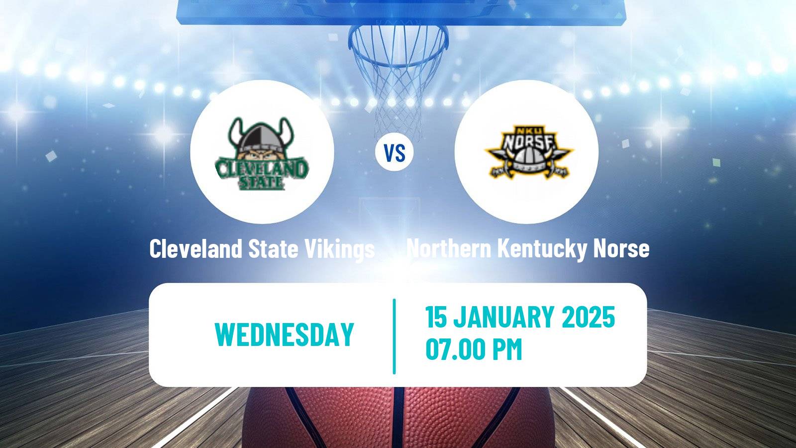 Basketball NCAA College Basketball Cleveland State Vikings - Northern Kentucky Norse