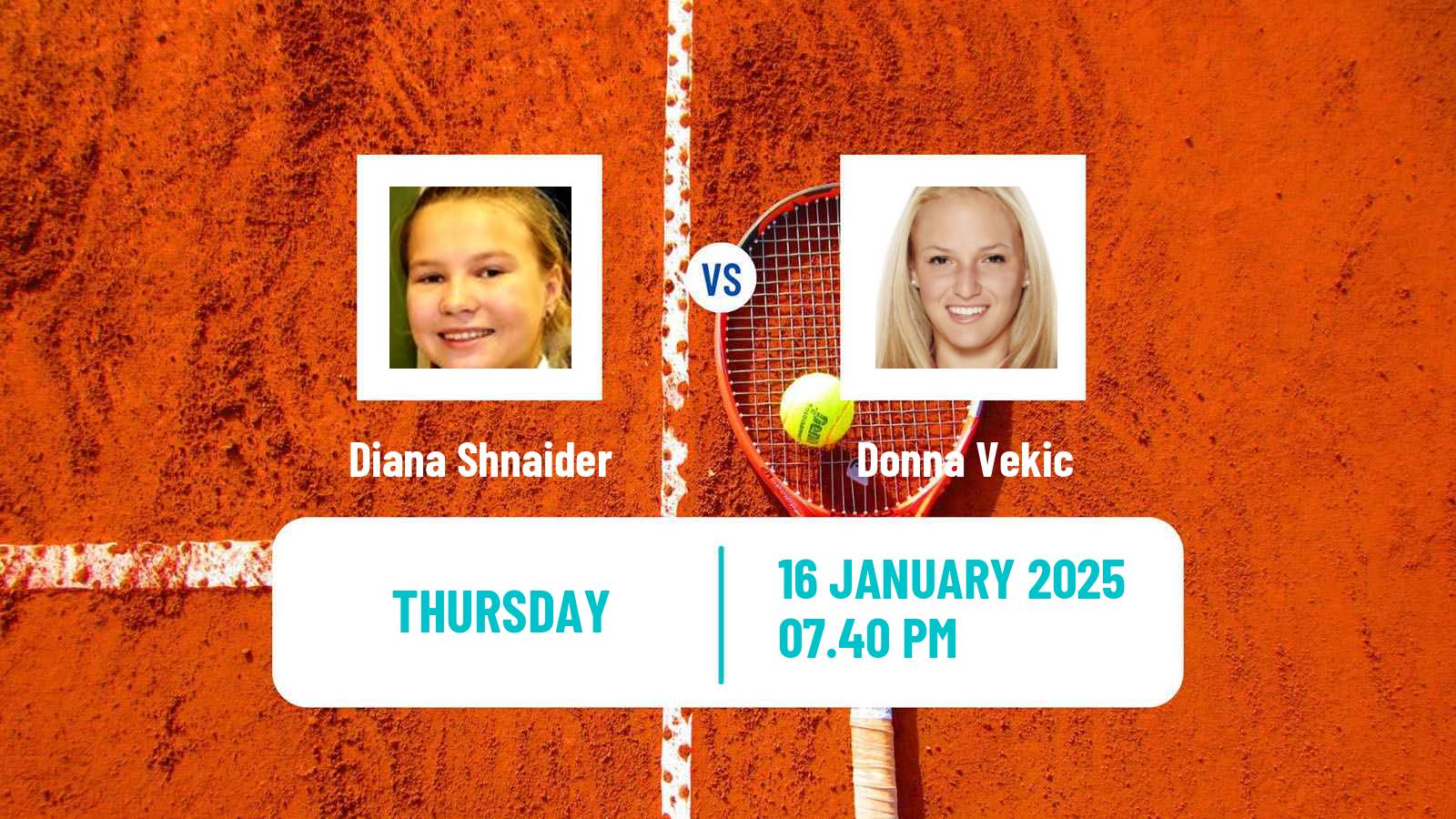 Tennis WTA Australian Open Diana Shnaider - Donna Vekic