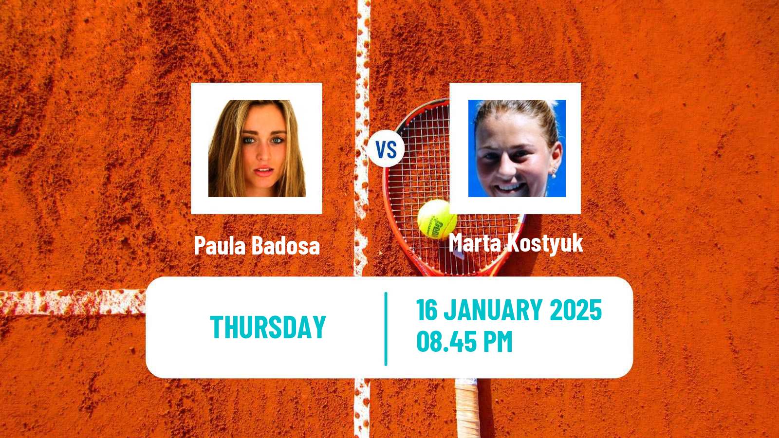 Tennis WTA Australian Open Paula Badosa - Marta Kostyuk