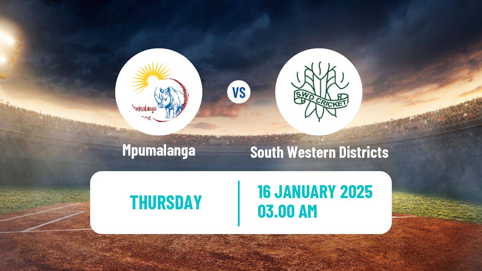 Cricket CSA 4-Day Franchise Series Mpumalanga - South Western Districts