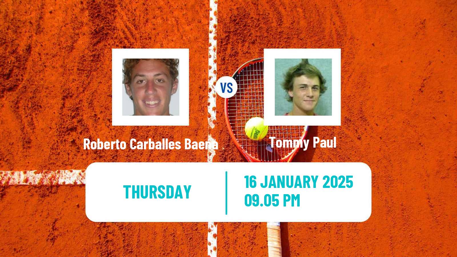 Tennis ATP Australian Open Roberto Carballes Baena - Tommy Paul