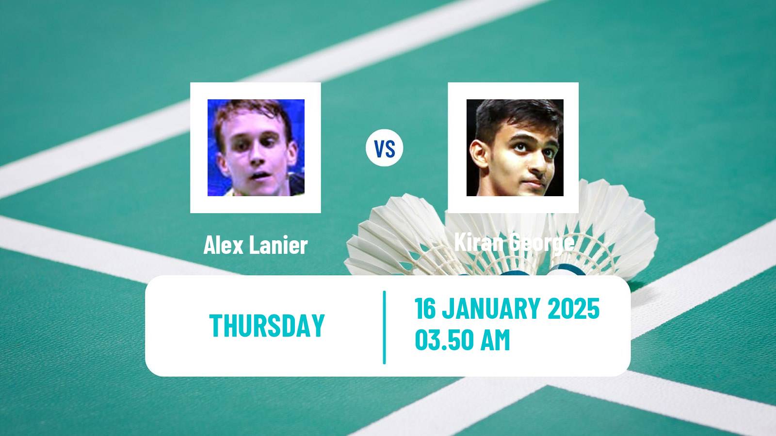 Badminton BWF World Tour India Open Men Alex Lanier - Kiran George