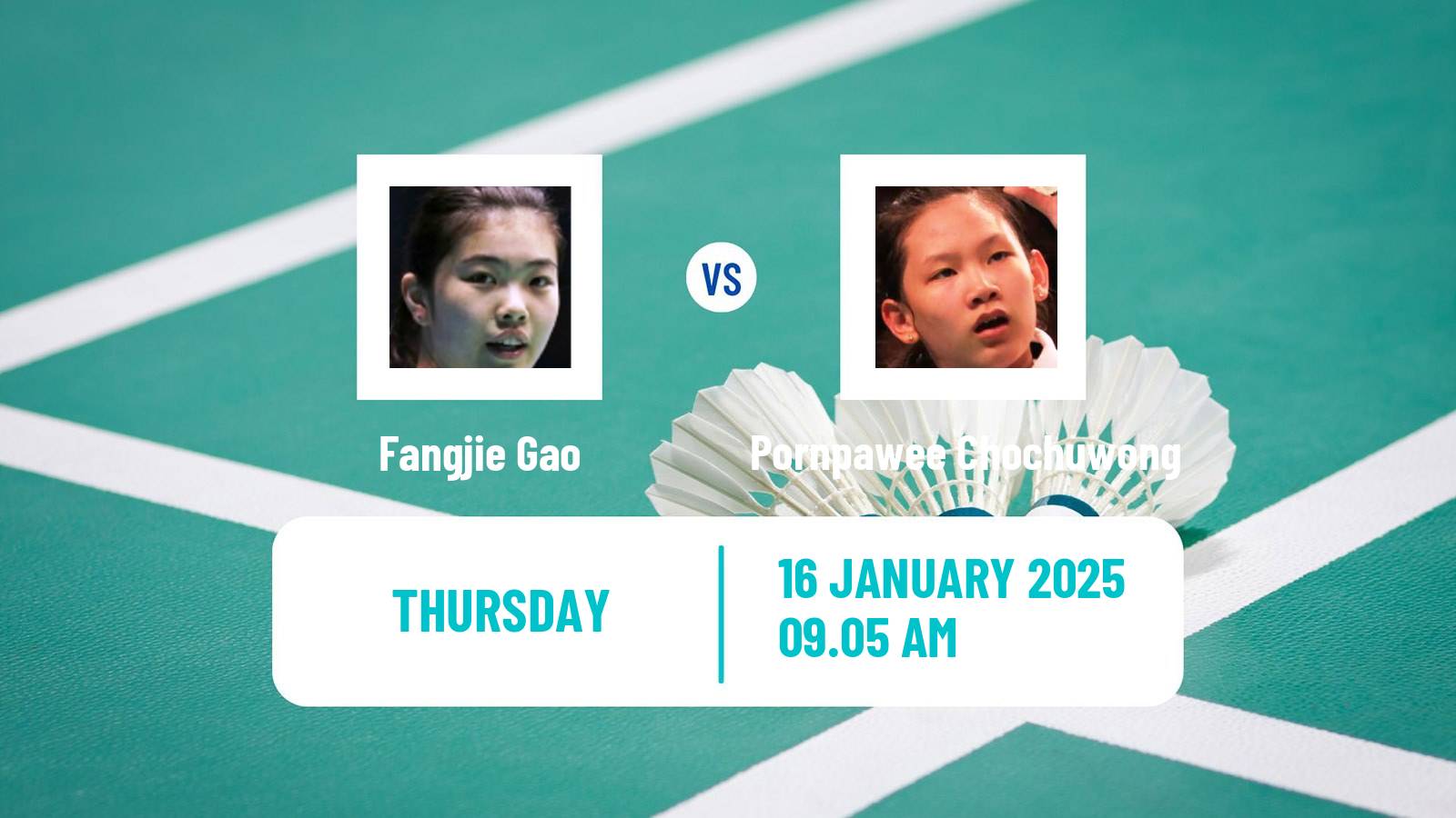 Badminton BWF World Tour India Open Women Fangjie Gao - Pornpawee Chochuwong